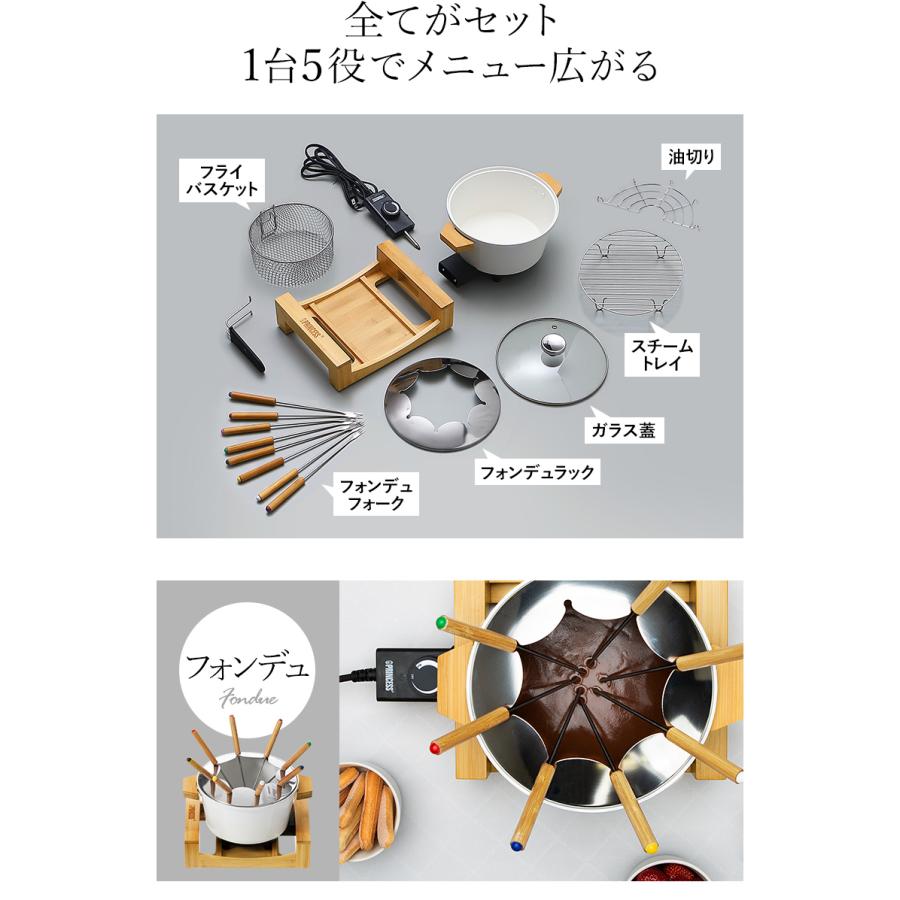 プリンセス 1台5役 フォンデュ フライ 鍋 グリル鍋 電気鍋