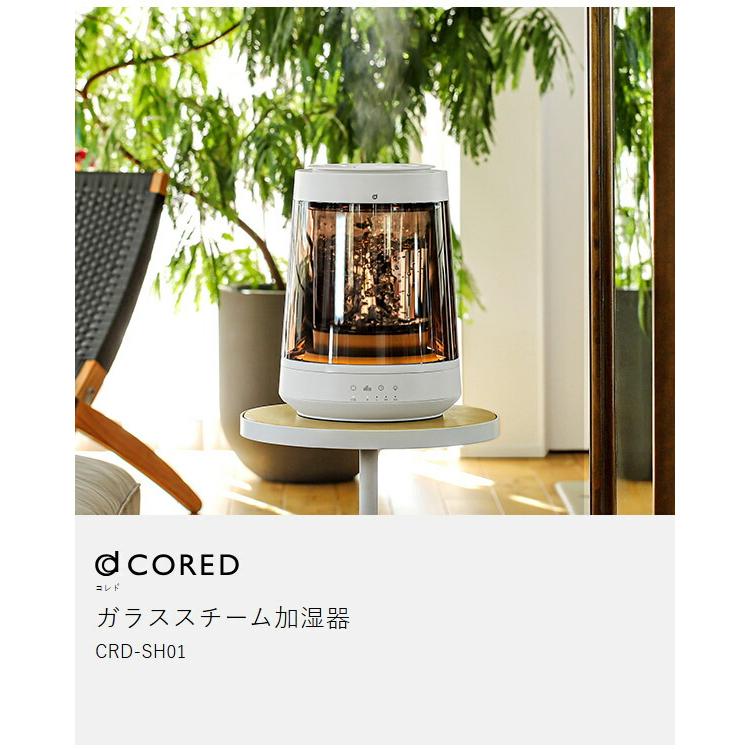 特典付［ CORED ガラススチーム加湿器 ］加湿器 ガラス スチーム式 大