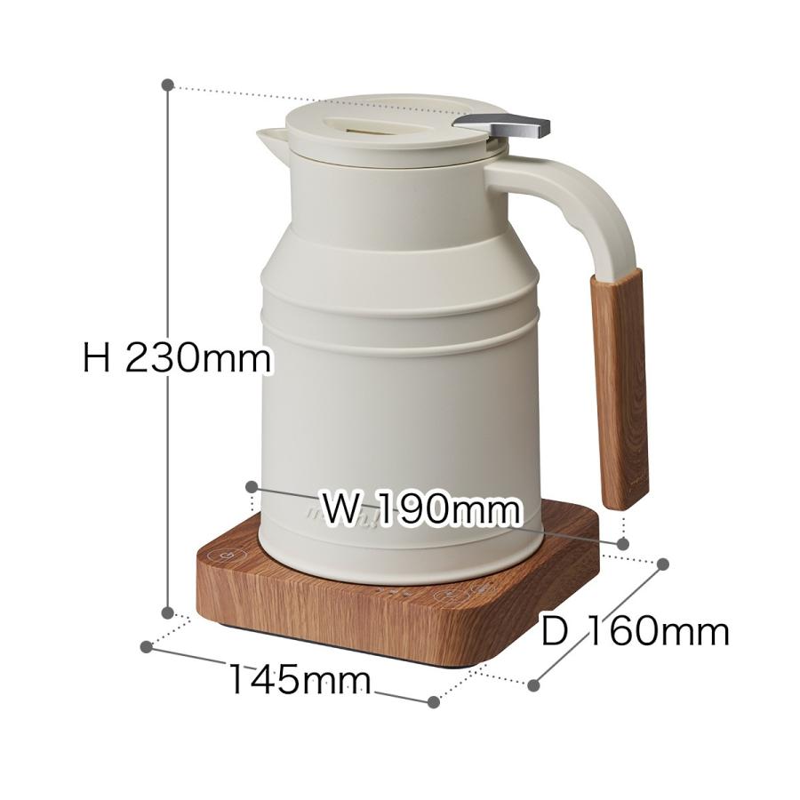 モッシュ mosh 電気ケトル ミルクタンク 電気ポット M-EK1 温度調節 温度設定 保温 ケトル ポット 湯沸し 電気 おしゃれ 木目調 ［ mosh！ケトル ］｜roomy｜02