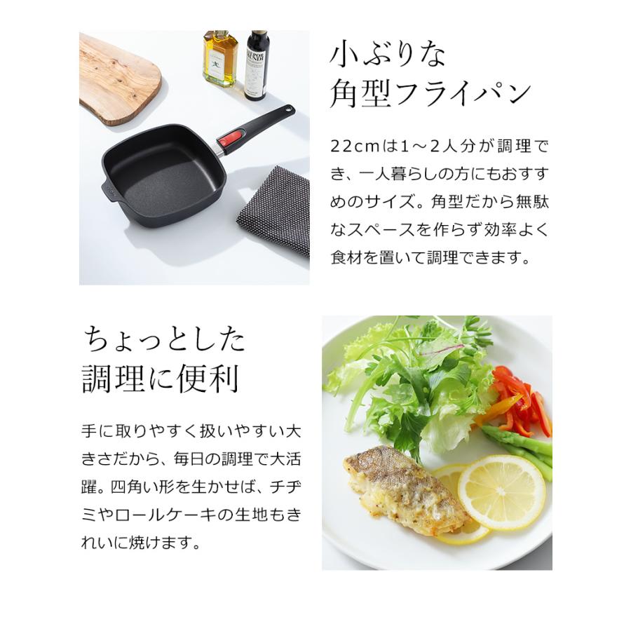 WOLL フライパン 22cm 角型 ドイツ製 取っ手が取れる 四角 こびりつか 
