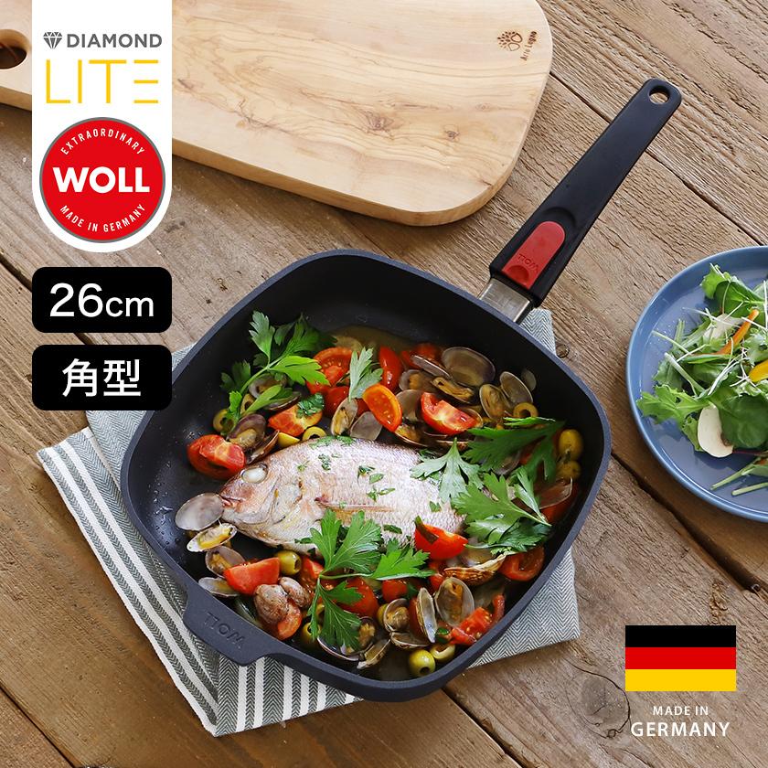 WOLL フライパン 26cm 角型 ドイツ製 取っ手が取れる 四角 こびりつか