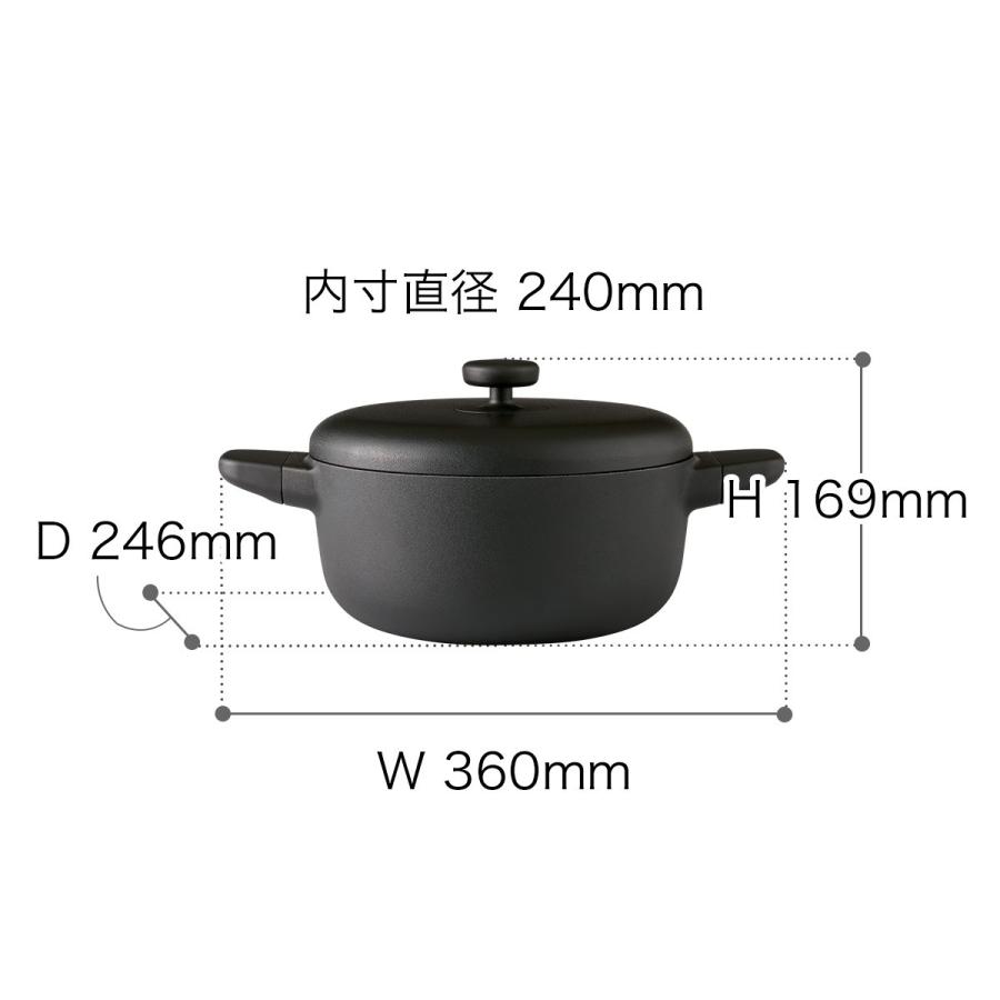 フジイ 両手鍋 24cm 深型 深澤直人デザイン おしゃれ 多層コーティング
