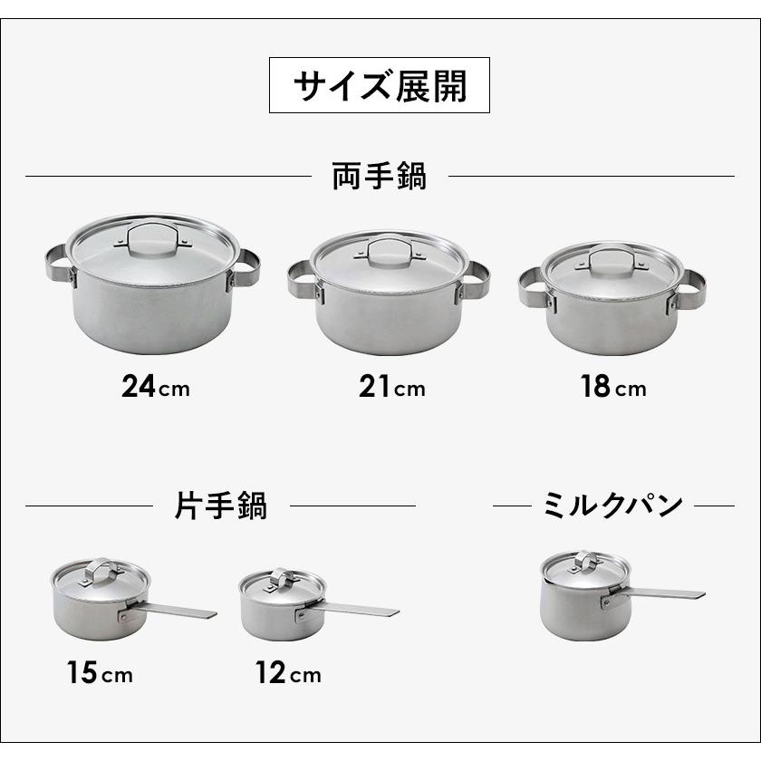 ステンレス鍋 片手鍋 IH対応 日本製 燕三条 蓋付き 全面三層構造 多層