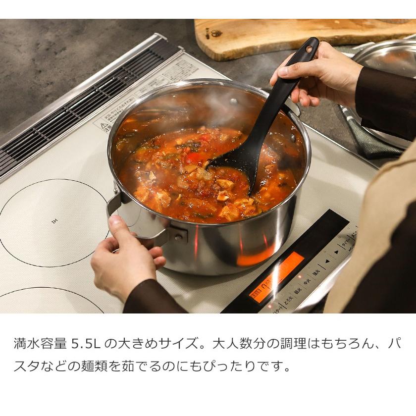 ステンレス鍋 両手鍋 IH対応 日本製 燕三条 三層構造 洗いやすい 蓋