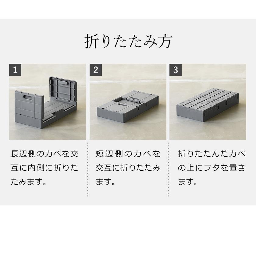 特典付 グリッドコンテナ 収納ケース コンテナ 折りたたみ 蓋付き キャンプ 収納 大型 収納ボックス 積み重ね ボックス ［ グリッドコンテナー スタンダード ］｜roomy｜10