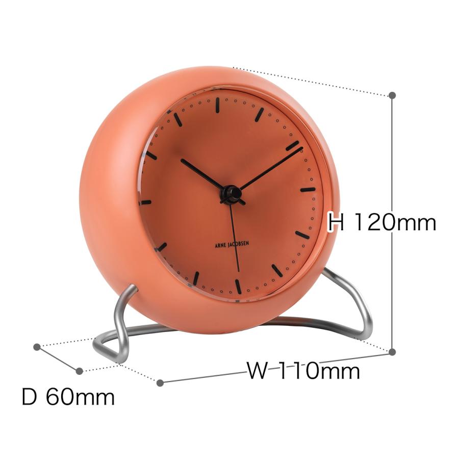アルネヤコブセン シティホール 置時計 テーブルクロック ペールオレンジ ARNE JACOBSEN（アルネ ヤコブセン） ［ ARNE JACOBSEN table clock