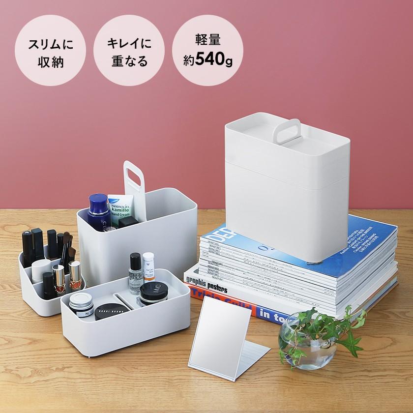 持ち運びができるメイクボックス ］Like-it ライクイット 鏡付き