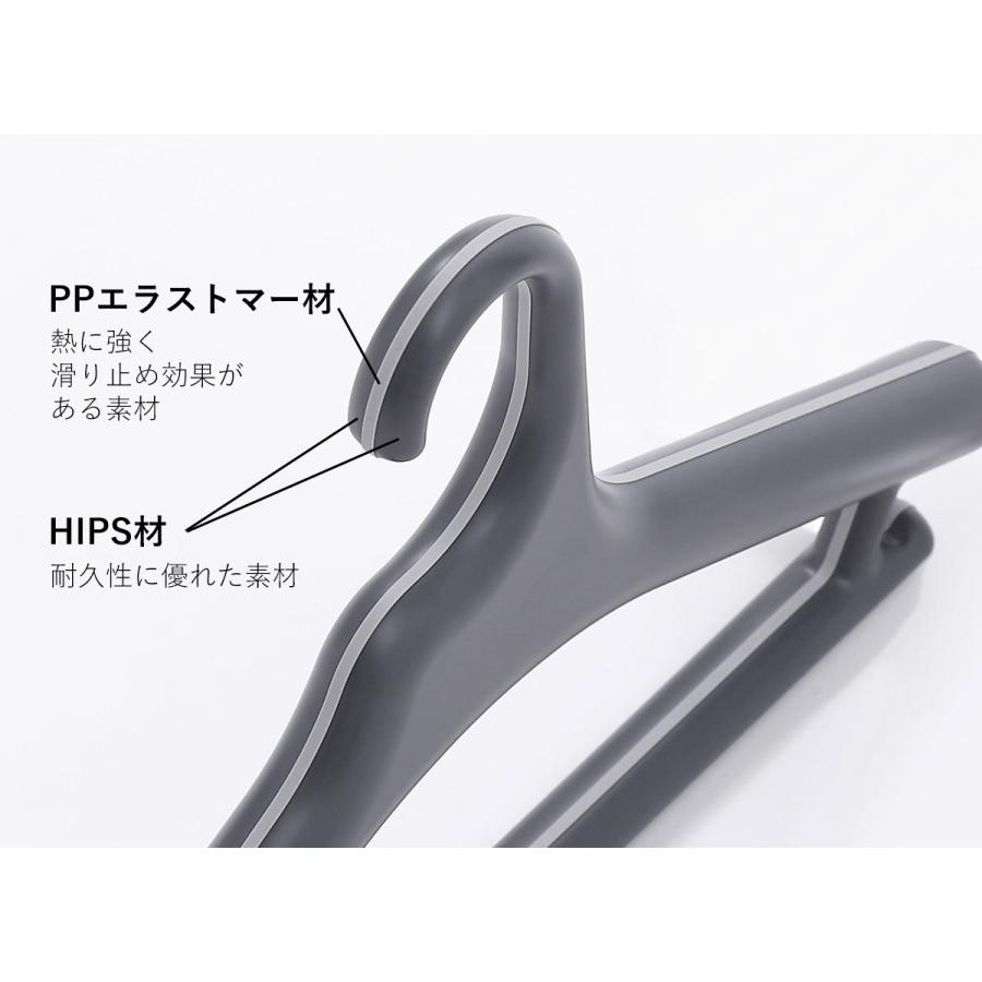 特典付［ 滑り止めがついた衣類ハンガー Midline 420 10個組 ］滑らないハンガー すべらない おしゃれ 衣類 ズボン スカート コート ジャケット ハンガーの画像