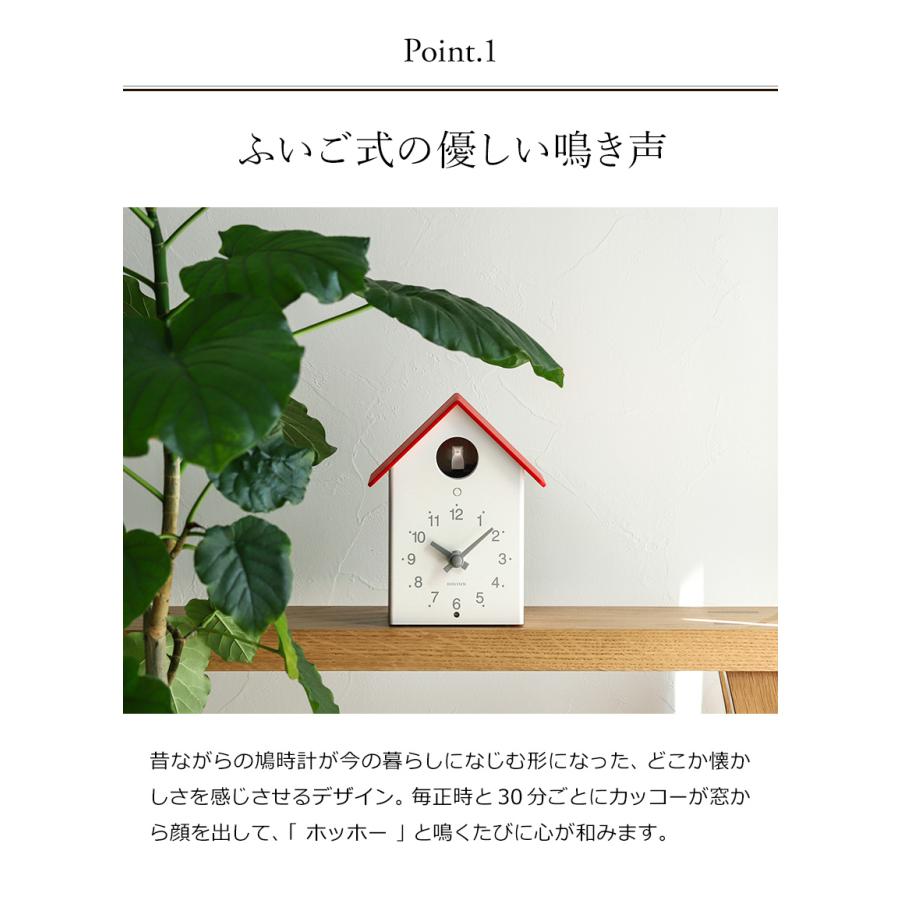 特典付 鳩時計 ハト時計 掛け時計 置き時計 ふいご式 北欧 静音 カッコー時計 ポッポ時計 クロック おしゃれ 子供 かわいい ［ RHYTHM PLUS ふいごカッコー ］｜roomy｜06