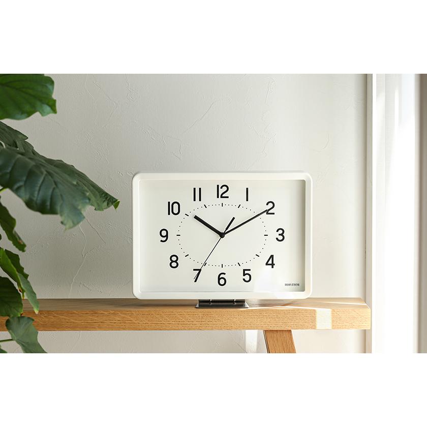 掛け時計 置き時計 置き掛け兼用 静音 大きい 北欧 四角 スタンド付き