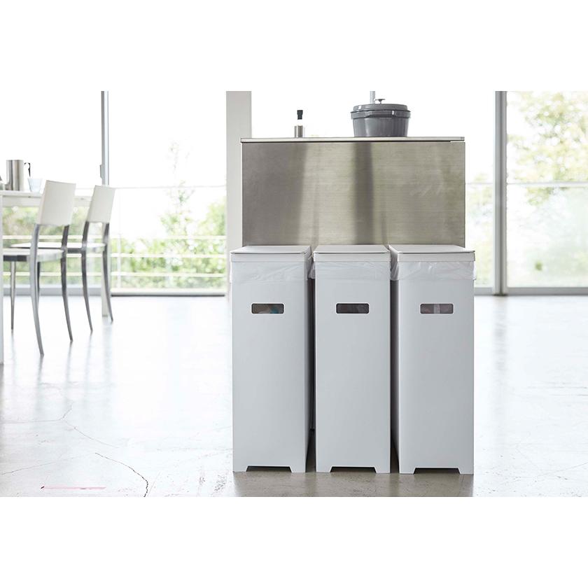 TOWER 山崎実業　ごみ箱 3つ仕切り付き tower ［ スリム蓋付きゴミ箱 タワー 3個組 ］ 山崎実業 ゴミ箱 3個