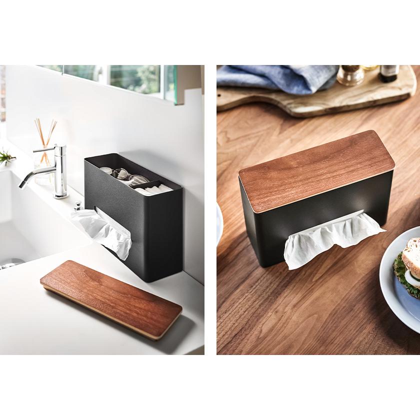 RIN（山崎実業） 特典付［ ティッシュ&ウェットシートケース リン