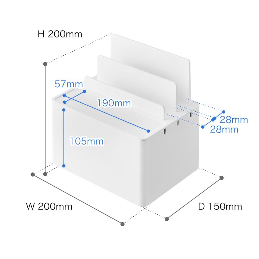 ［ 充電ステーション タワー ］山崎実業 tower ケーブルボックス 配線収納 タップ収納 配線カバー デスク yamazaki 公式 黒 白 ブラック ホワイト 2194 2195｜roomy｜02
