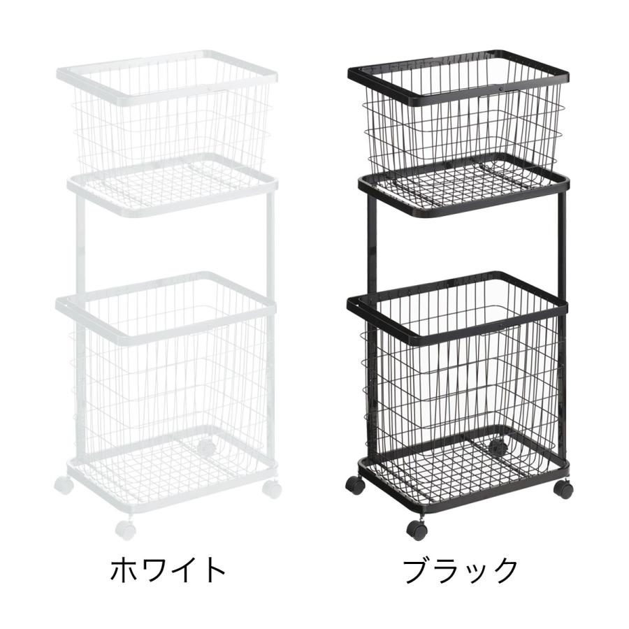 2大特典［ ランドリーワゴン ＋ バスケット タワー セット ］ 山崎実業 tower 3点セット 2段 キャスター付き yamazaki 公式 ブラック ホワイト 3351 3352 | tower | 05