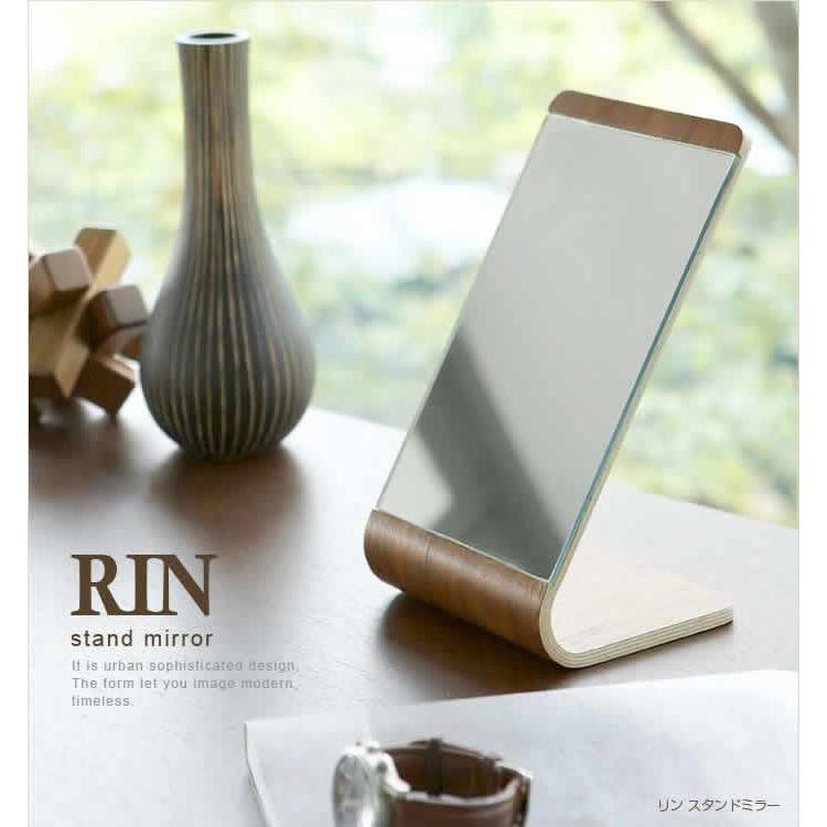 RIN（山崎実業） ［ RIN スタンドミラー ］鏡 ミラー 卓上 コンパクト