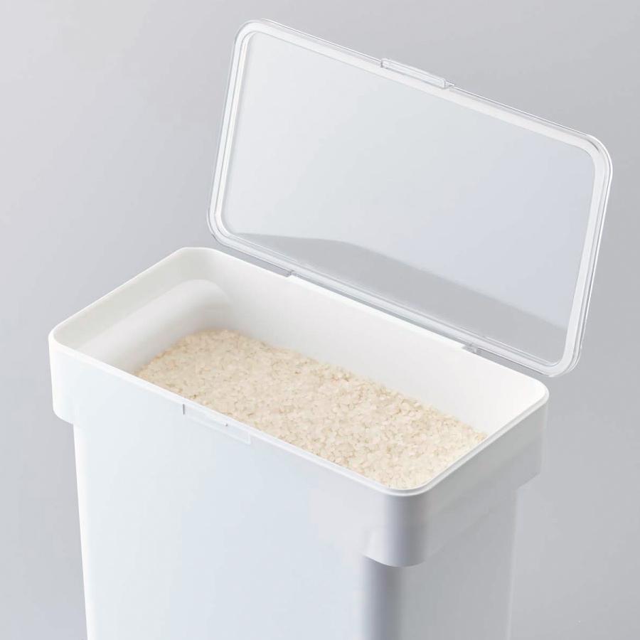 ［ 密閉 袋ごと米びつ タワー 5kg 計量カップ付 ］ 山崎実業 tower 米びつ 5キロ 計量カップ付き シンク下収納 キッチン収納 おしゃれ スリム 3375 3376 | 山崎実業 | 10