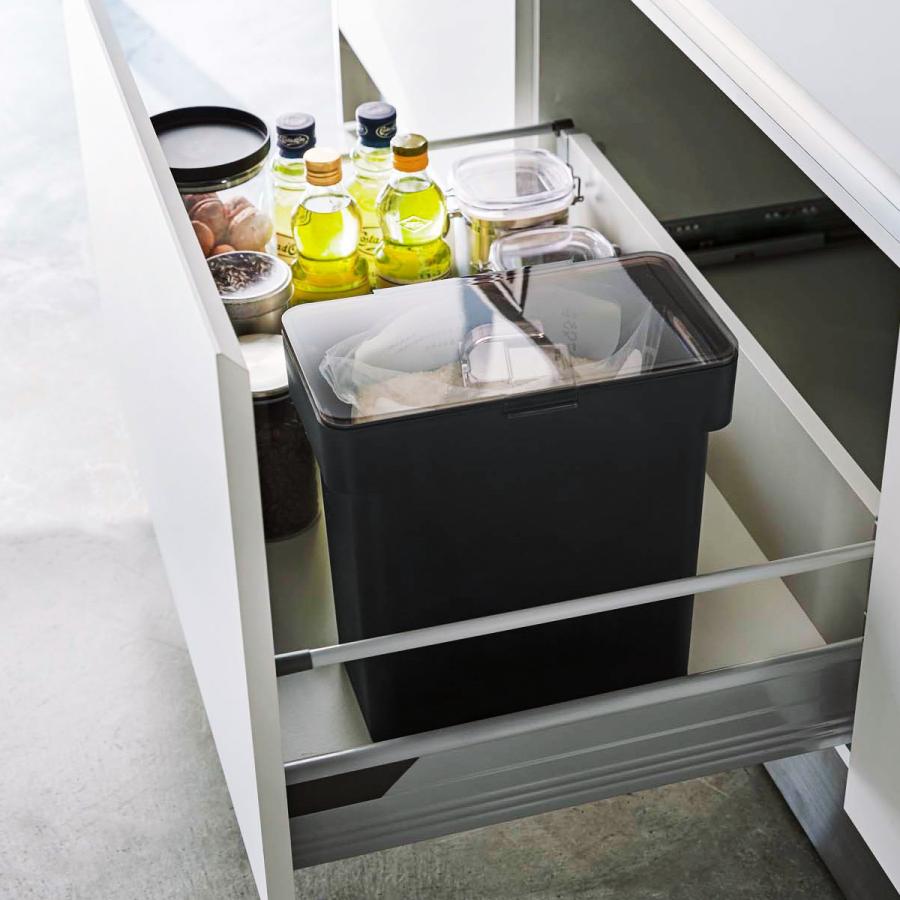 ［ 密閉 袋ごと米びつ タワー 5kg 計量カップ付 ］ 山崎実業 tower 米びつ 5キロ 計量カップ付き シンク下収納 キッチン収納 おしゃれ スリム 3375 3376 | 山崎実業 | 13