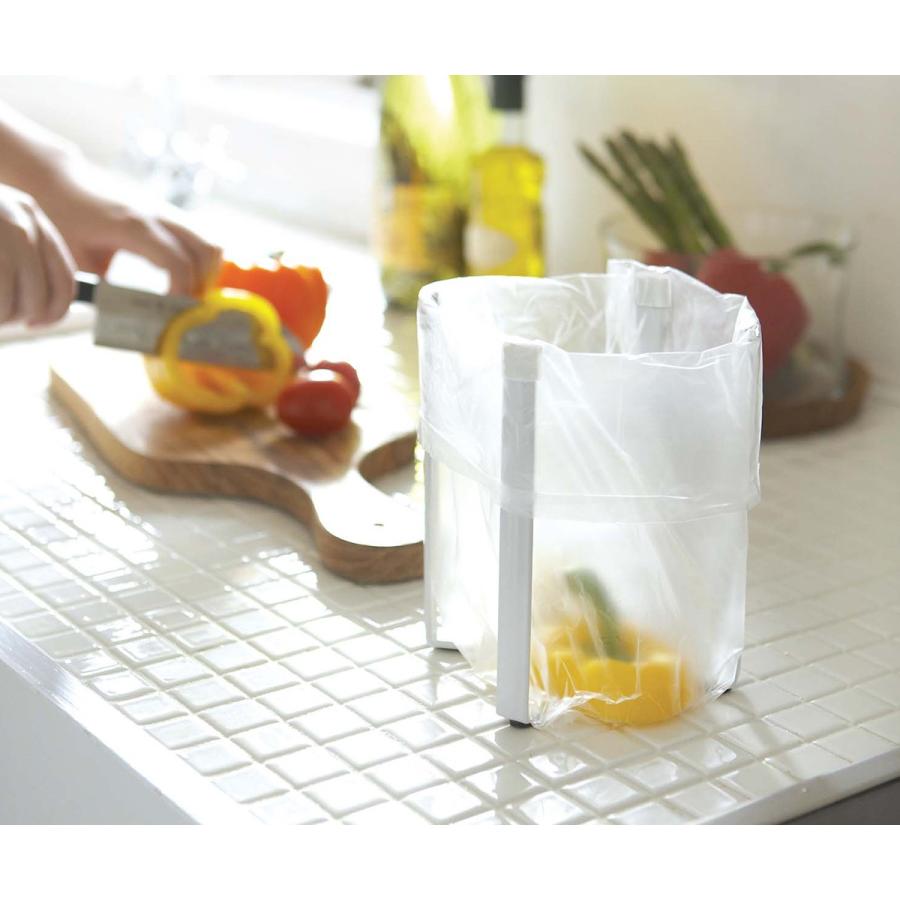 特典付 山崎実業 公式 tower ［ ポリ袋エコホルダー タワー ］テーブル ゴミ箱 卓上 生ゴミ ごみ袋 三角コーナー 流し台 yamazaki ホワイト ブラック 6787 6788 | tower | 05
