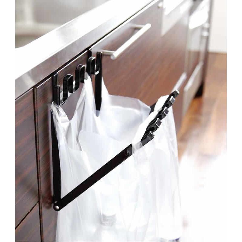 特典付［ レジ袋ハンガー タワー ］山崎実業 tower ゴミ箱 分別 レジ袋 ゴミ袋 ハンガー ホルダー スタンド 掛け yamazaki 公式 ホワイト ブラック 7133 7134 | tower | 05