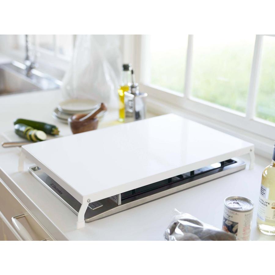 特典付［ 折り畳みガスコンロカバー タワー ワイド ］山崎実業 tower 幅52cm 折り畳み ガスコンロ カバー コンロ上 コンロ用 作業台 yamazaki 公式 4922 4923 | tower | 06