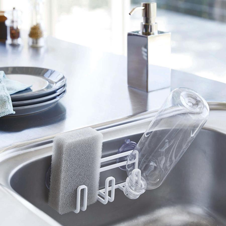 吸盤スポンジホルダー3連 タワー 山崎実業 Tower キッチン ギフ 包装 スポンジホルダー スポンジ 置き 収納 スタンド 乾燥 ラック ペットボトル 水筒 干 ブラシ