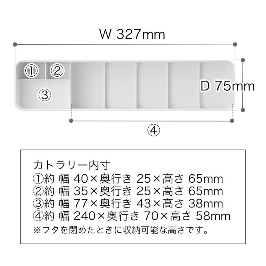 カトラリーケース 蓋付き カトラリートレー キッチン収納 おしゃれ 箸入れ フタ付き 収納ケース カトラリー収納 ［ 蓋付きカトラリーケース ロング リン ］｜roomy｜04