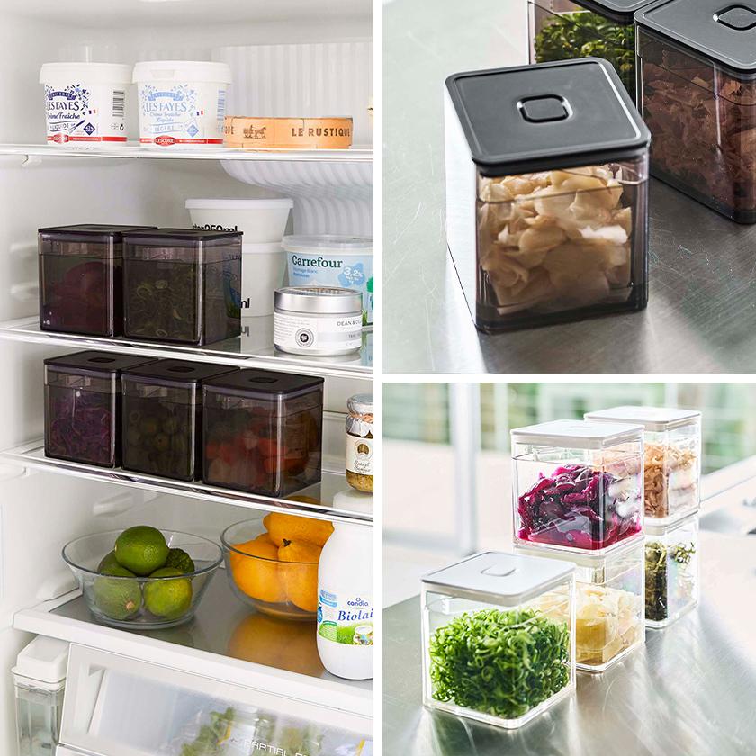 tower 特典付［ トング付き バルブ付き密閉保存容器 タワー ］山崎実業