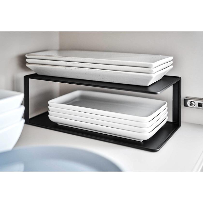 tower ［ 長皿収納ラック2段 タワー ］山崎実業 食器 収納 ラック 棚 2