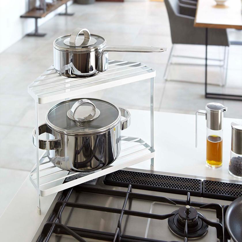 tower ［ キッチンコーナーラック タワー ］山崎実業 コーナーラック