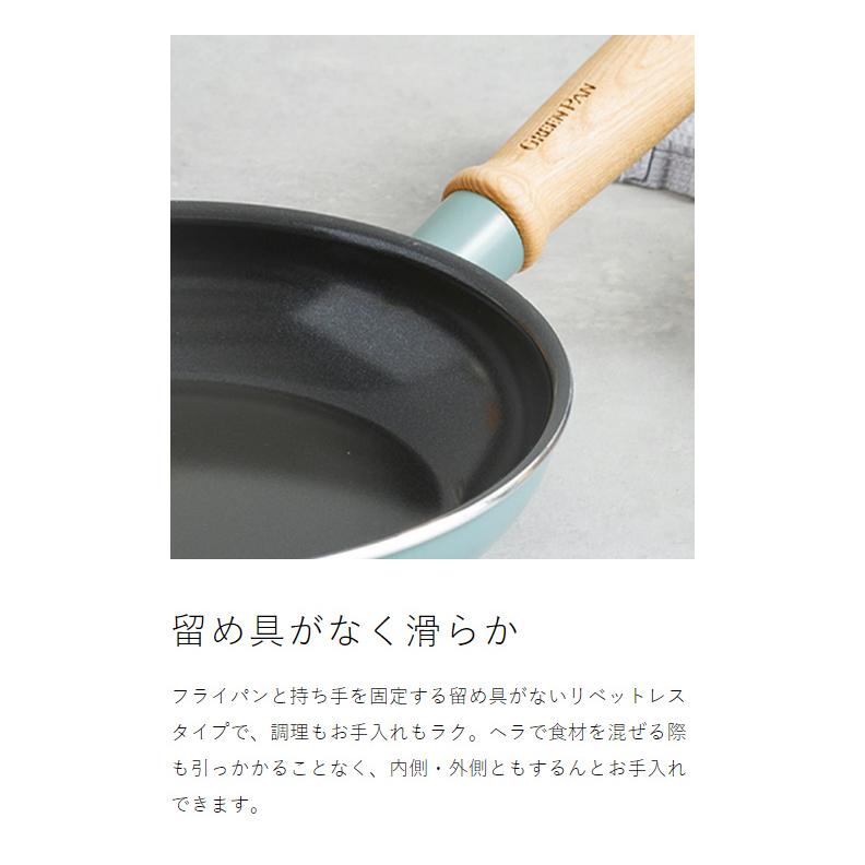 ［ グリーンパン メイフラワー フライパン 26cm ］2大特典 GREENPAN 26センチ IH対応 深型 安全 焦げ付かない 木製ハンドル おしゃれ Mayflower CC001898-001の画像