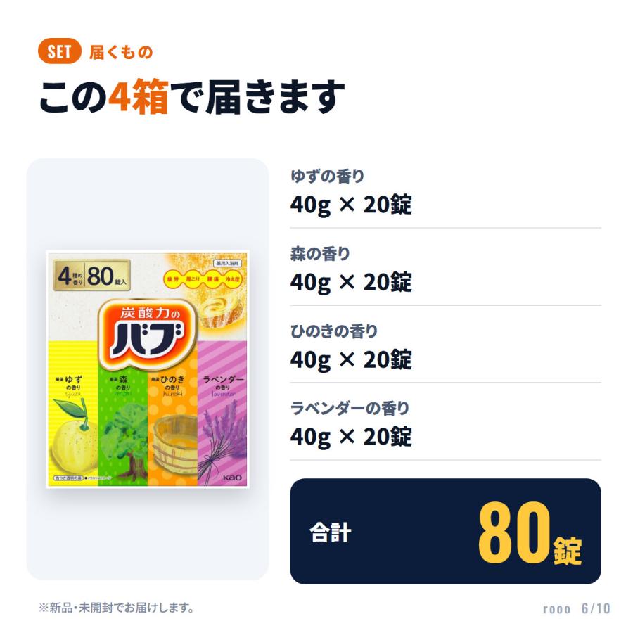 バブ 花王バブ 入浴剤 _ 薬用 炭酸 80錠 4種類×各20錠 ゆず 森 ひのき