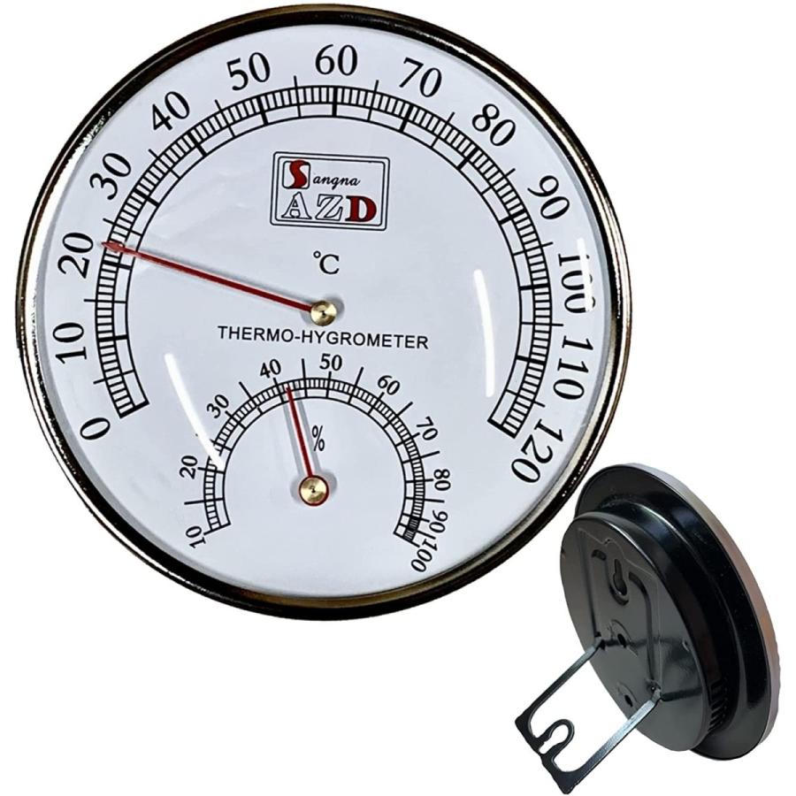サウナ 温湿度計 【壁掛け卓上両方対応】 アナログ 10°C〜120°C 0％〜100％ 自立式 卓上 湿度計 温度湿度計 レトロ 壁掛け｜roostoutdoors