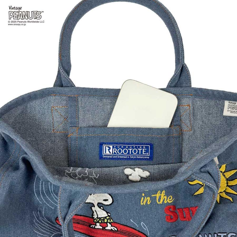 ピーナッツページ Amazon | [ルートート] Deli スヌーピー デニム風 トートバッグ