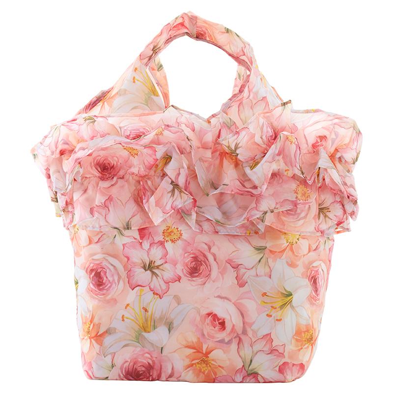 ロイヤルアーデン エコバッグ おしゃれ フリル付き フラワーシリーズ 折りたたみ コンパクト 花柄 |  | 01