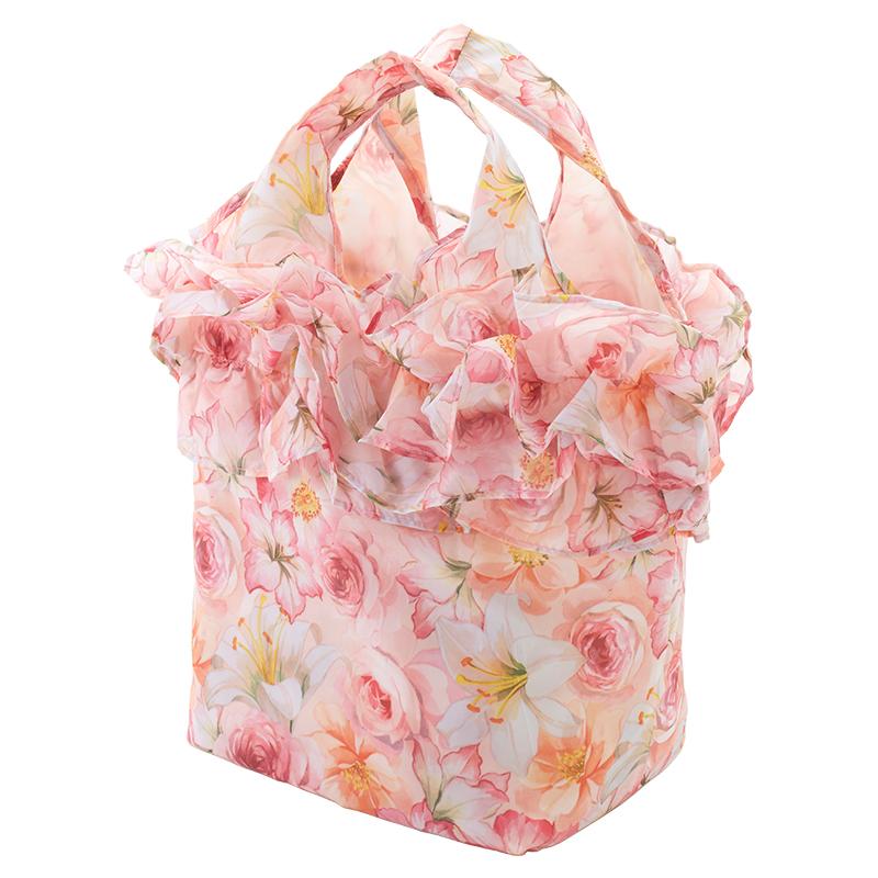 ロイヤルアーデン エコバッグ おしゃれ フリル付き フラワーシリーズ 折りたたみ コンパクト 花柄 |  | 08