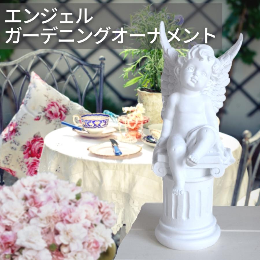 エンジェルフラワーポット　天使　鉢　置物　オーナメント ガーデンオブジェ ガーデンオーナメント フラワーポット 天使 白 エンジェル エレガント