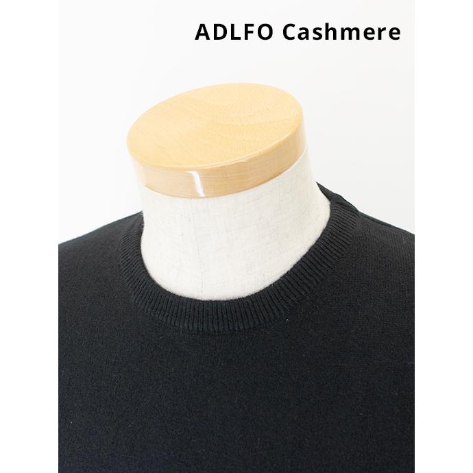 アドルフォ カシミア ADLFO Cashmere ロロピアーナカシミアクルーネックニット イタリア製 ブラック adl482003 | ブランド登録なし