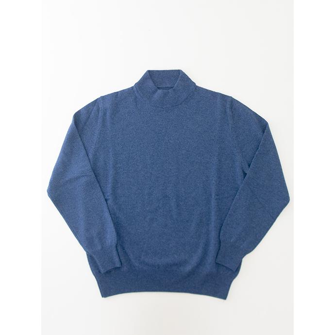 アドルフォ カシミア ADLFO Cashmere ロロピアーナカシミアモックネックニット イタリア製 ブルー adl482005 | ブランド登録なし | 01