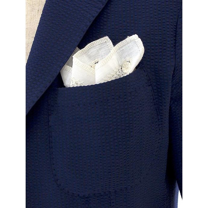 AD56/エーディーチンクワンタセイ/ポケットチーフ/リネン/ハンドメイド/ホワイト/adm340803 | ブランド登録なし | 04