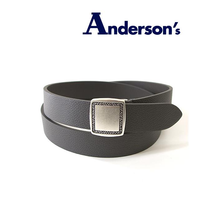 Andersons/アンダーソンズ/スクエアバックルベルト/グレー/and440202