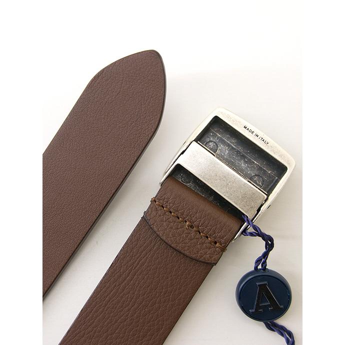 Anderson's ブラウンレザーベルト スクエアバックル ガチャベルト