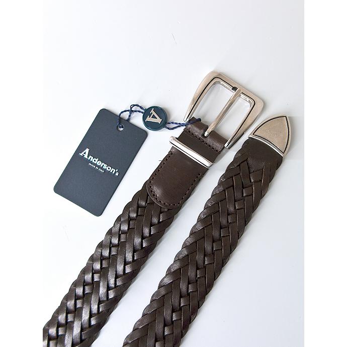 アンダーソンズ Anderson's メッシュレザーベルト/プンターレ ダークブラウン and480205 | Anderson's | 02