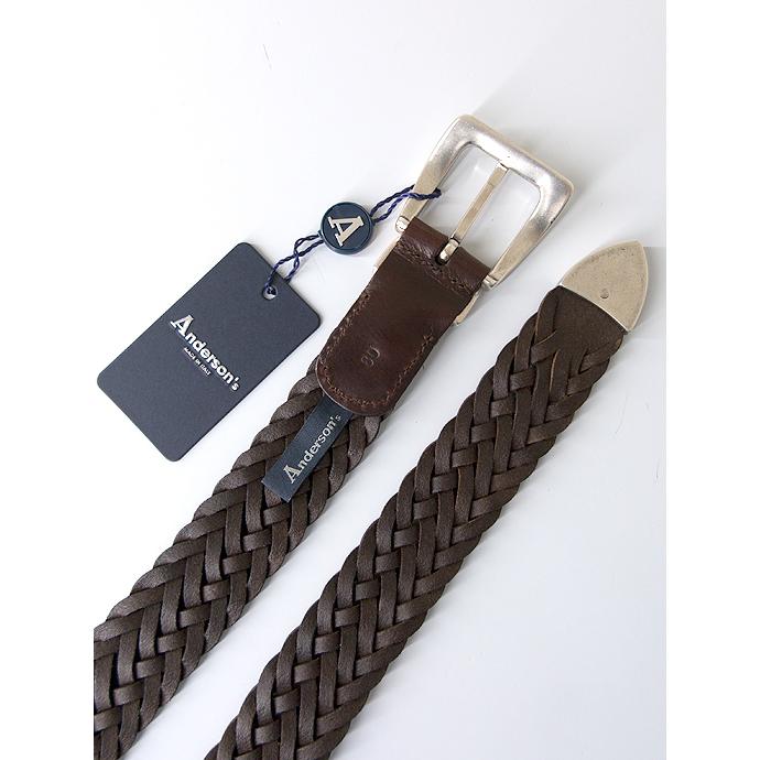 新品アンダーソン一枚革編み込みレザーベルト】