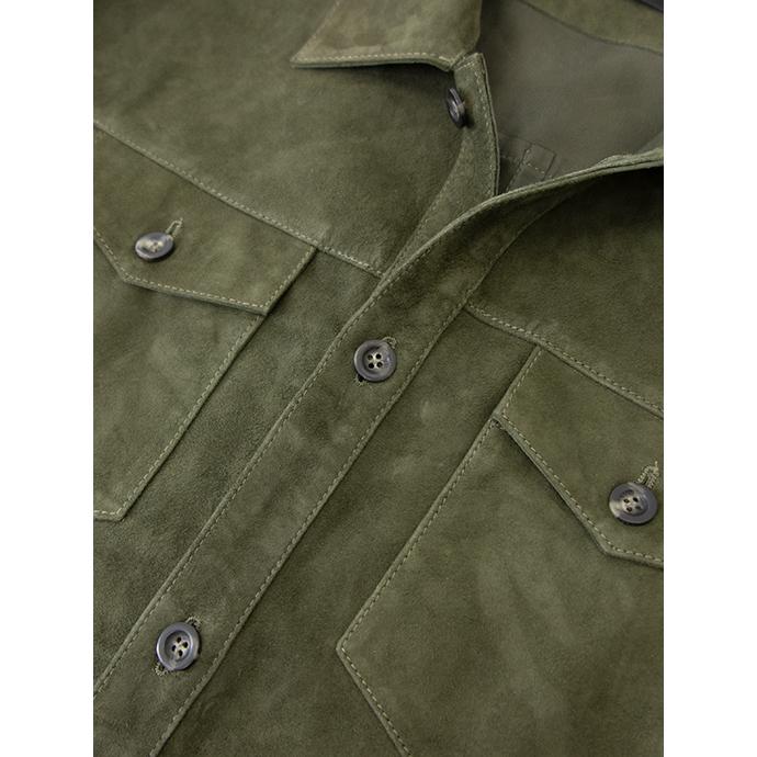 【30％OFF】アルマ ARMA レザーシャツアウター/ゴートスキンスエード/DEX フォレストグリーン arm481201 | ブランド登録なし | 03