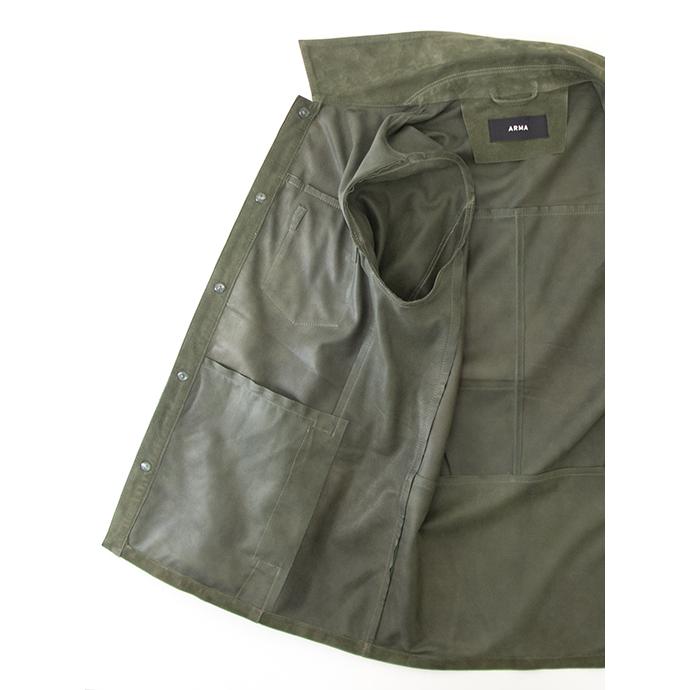 【30％OFF】アルマ ARMA レザーシャツアウター/ゴートスキンスエード/DEX フォレストグリーン arm481201 | ブランド登録なし | 05