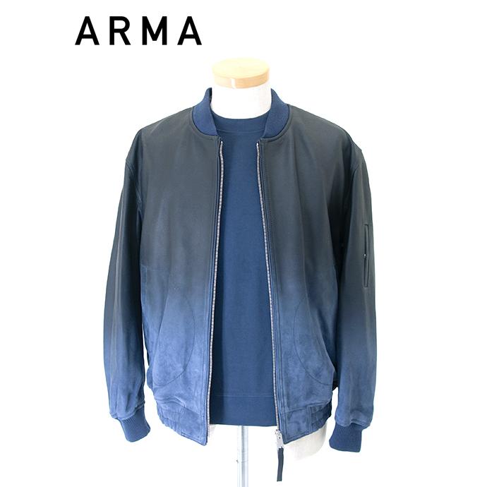 【40％OFF】アルマ ARMA ボマージャケット/グラデーションスエードヌバック/IVAN ネイビー arm501401 | 