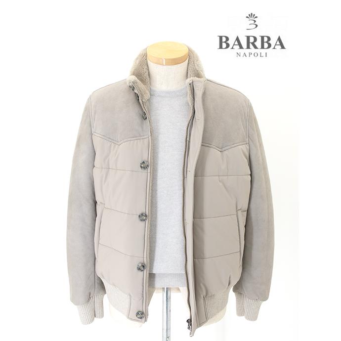 BARBA バルバ インサレーションブルゾン/ムートン×スエード×マット