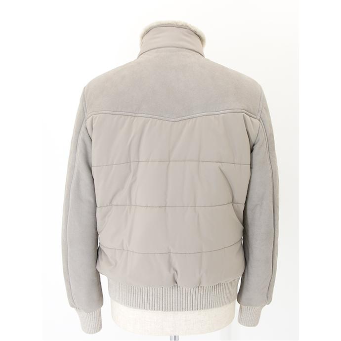 BARBA バルバ インサレーションブルゾン/ムートン×スエード×マット