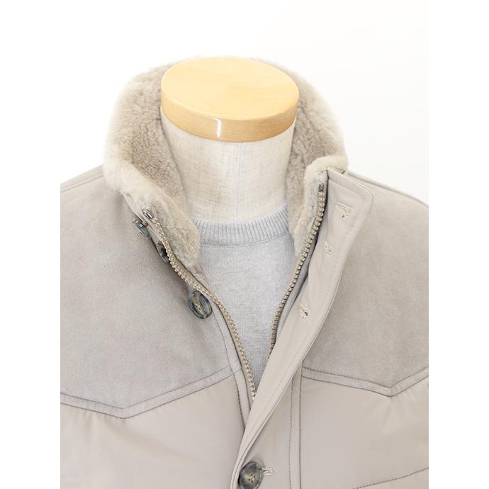 BARBA バルバ インサレーションブルゾン/ムートン×スエード×マット