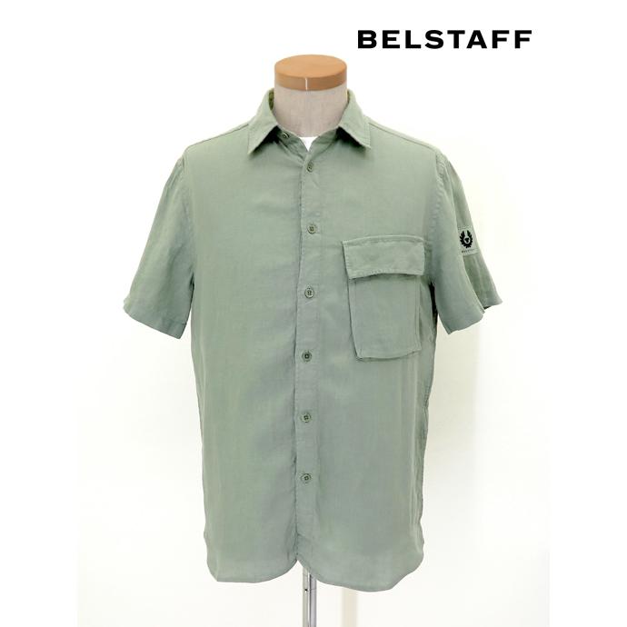 ベルスタッフ BELSTAFF カジュアルシャツ 半袖シャツ ライトカーキ bel520609 | 